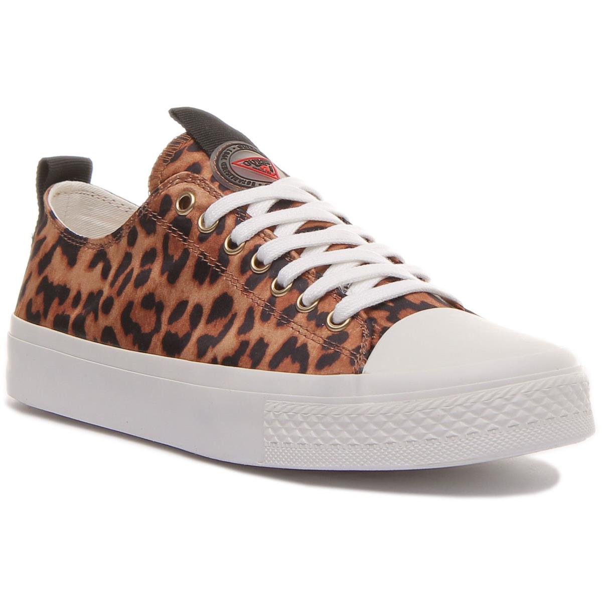 Guess Womens FL5ERLFAB12 Ederla Low Cut Trainers In Leopard Size US 4 - 9