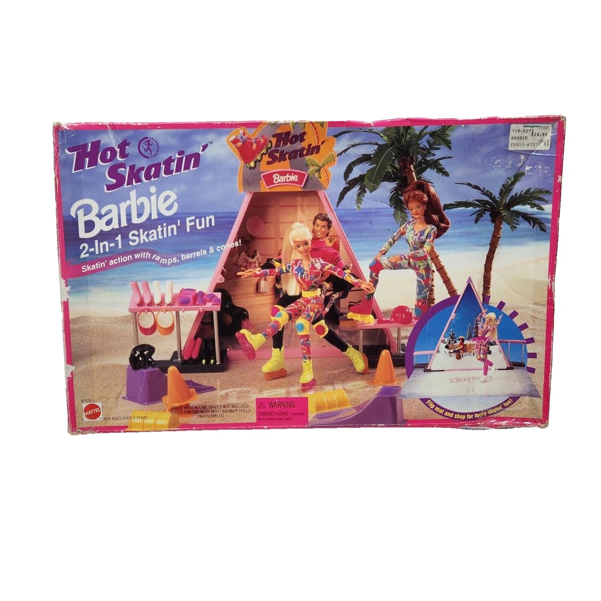 Vintage 1995 Hot Skatin Barbie 2 IN 1 Rollerblade Fun Complete Box 67275