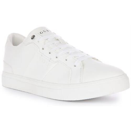 Guess Todi 4G Peony Lace Up Logo Leather Sneaker White Mens US 7 - 13