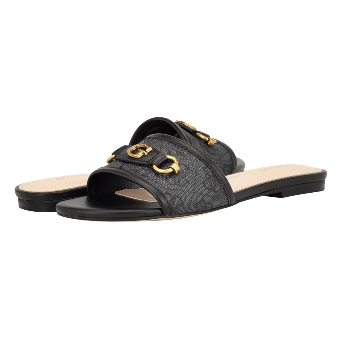 Woman`s Sandals Guess Hammi Black Logo