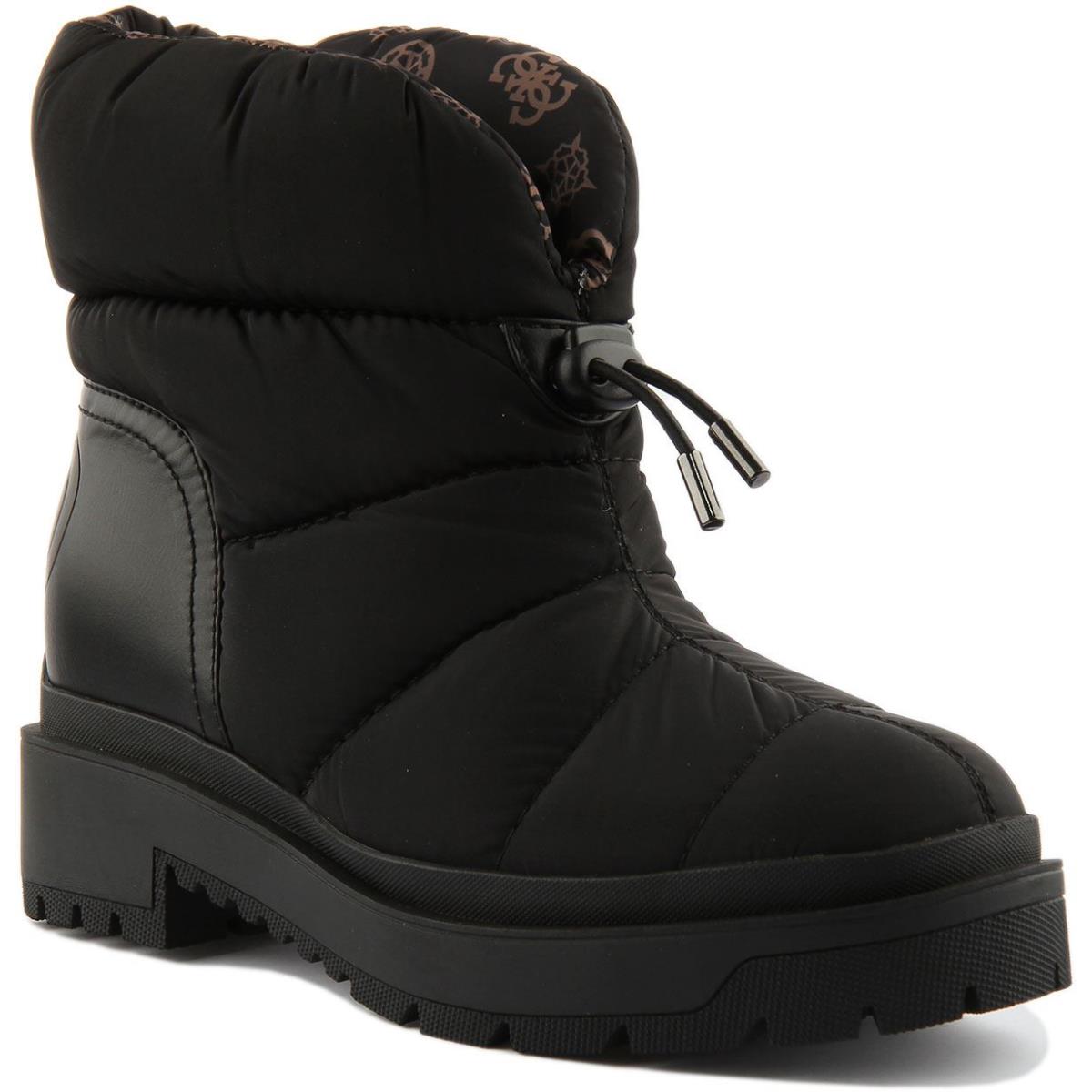 Guess Fl8Ledele10 Leeda Womens Padded Winter Ankle Boots Size US 5 - 11 BLACK