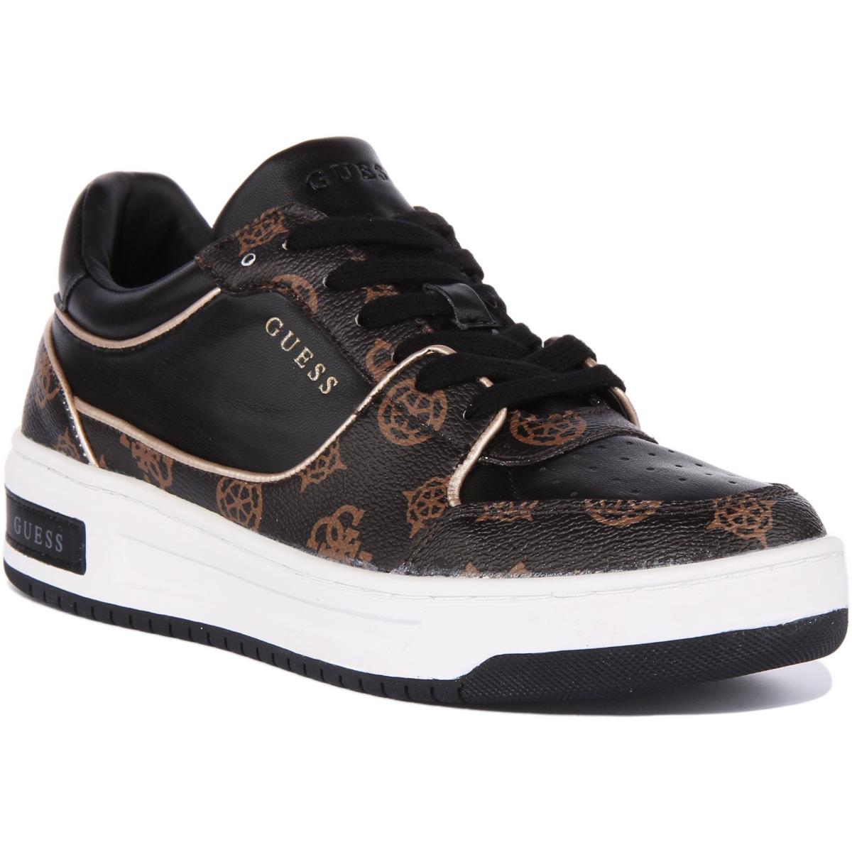 Guess Fl8Tkysmf12 Tokyo Womens Low Cut Sneakers In Black Brown Size US 5 - 11 BLACK BROWN