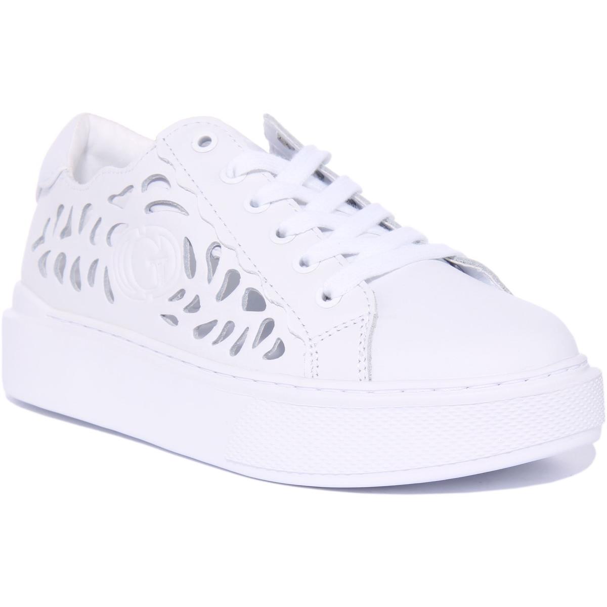 Guess Fl5Ppzlea12 Pepzi Womens Lace Up Leather Blend Sneakers Size US 5 - 11 WHITE