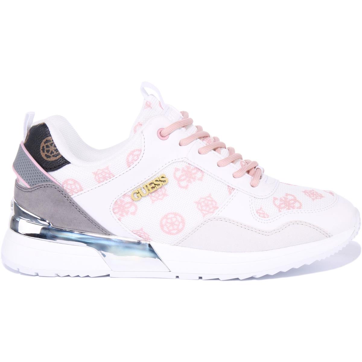 Guess Fl6Mtzfal12 Womens Runner Inspired Sneakers In White Pink Size US 5 - 11