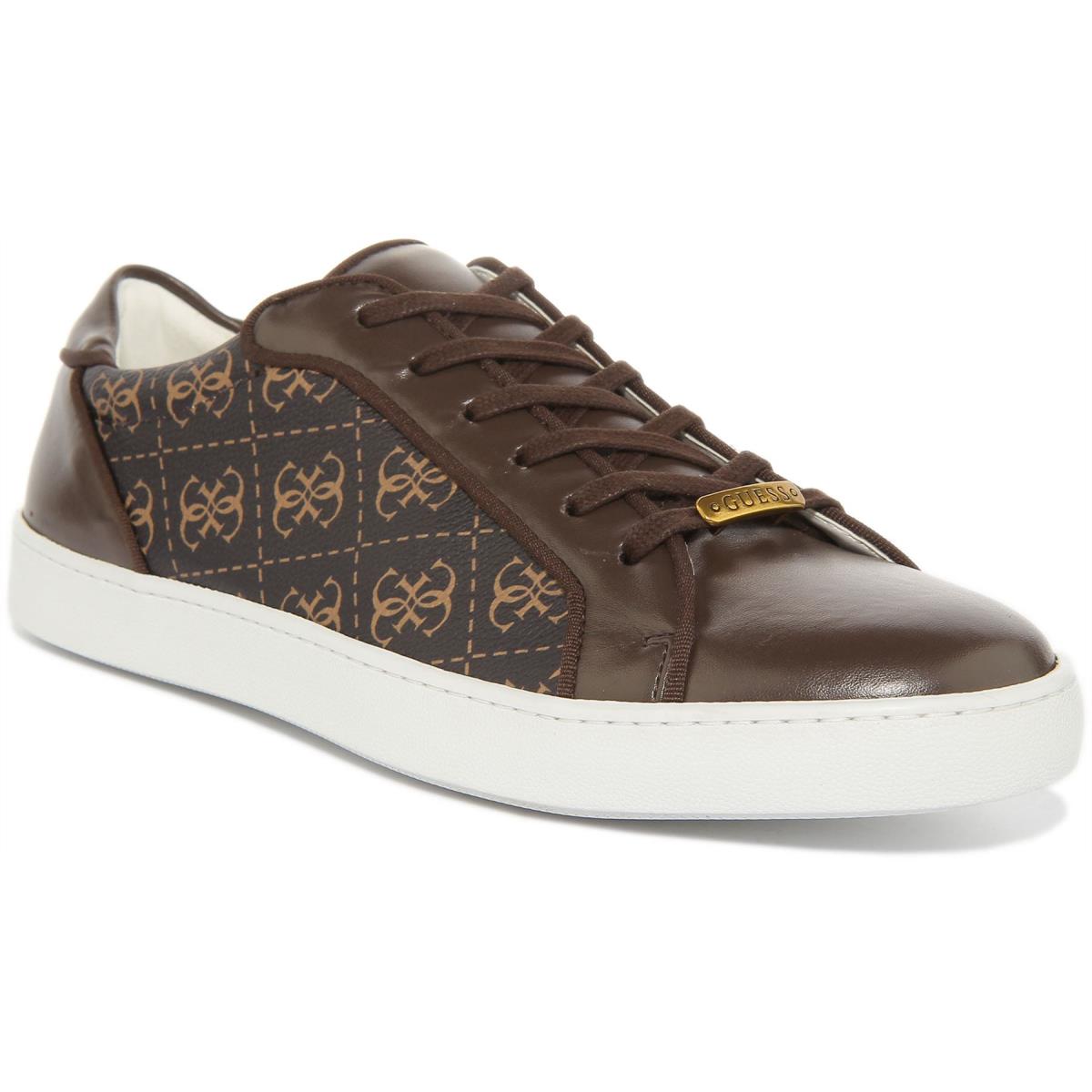 Guess Fm5Lezfal12 Lezzeno Mens Lace Up Low Sneakers In Brown Size US 7 - 13 BROWN
