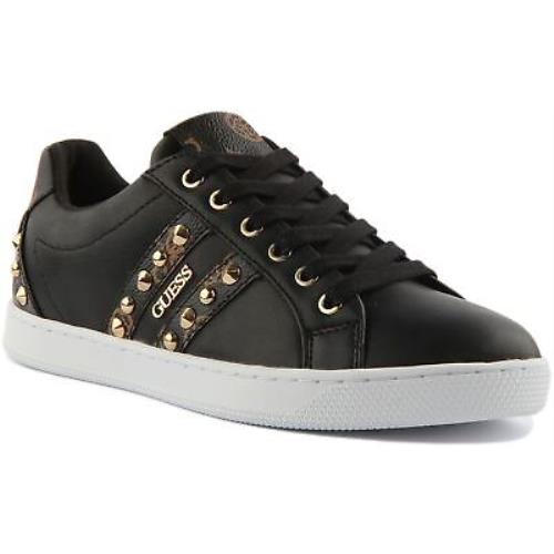 Guess Fl8Rssele12 Rassta Womens Low Cut Sneaker In Black Brown Size US 5 - 11