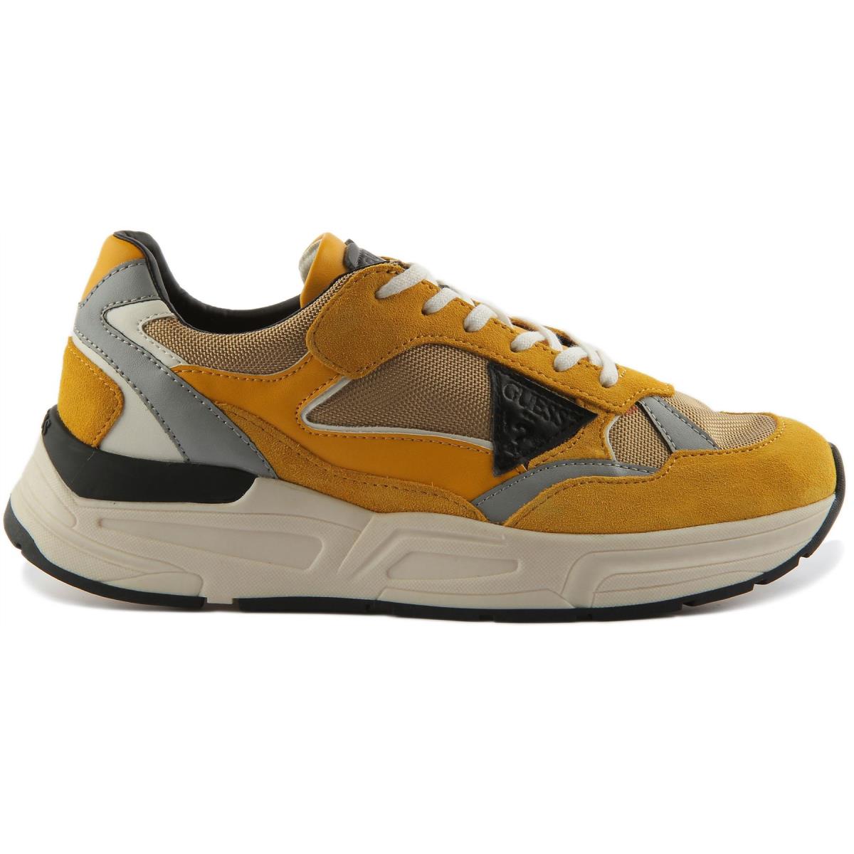 Guess Roria Embossed Side Logo Sneakers Yellow Mens US 7 - 13