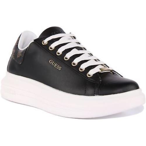 Guess Vibo Fl7Rnofal12 Womens Thick Sole Casual Sneakers In Black Size US 5 - 11