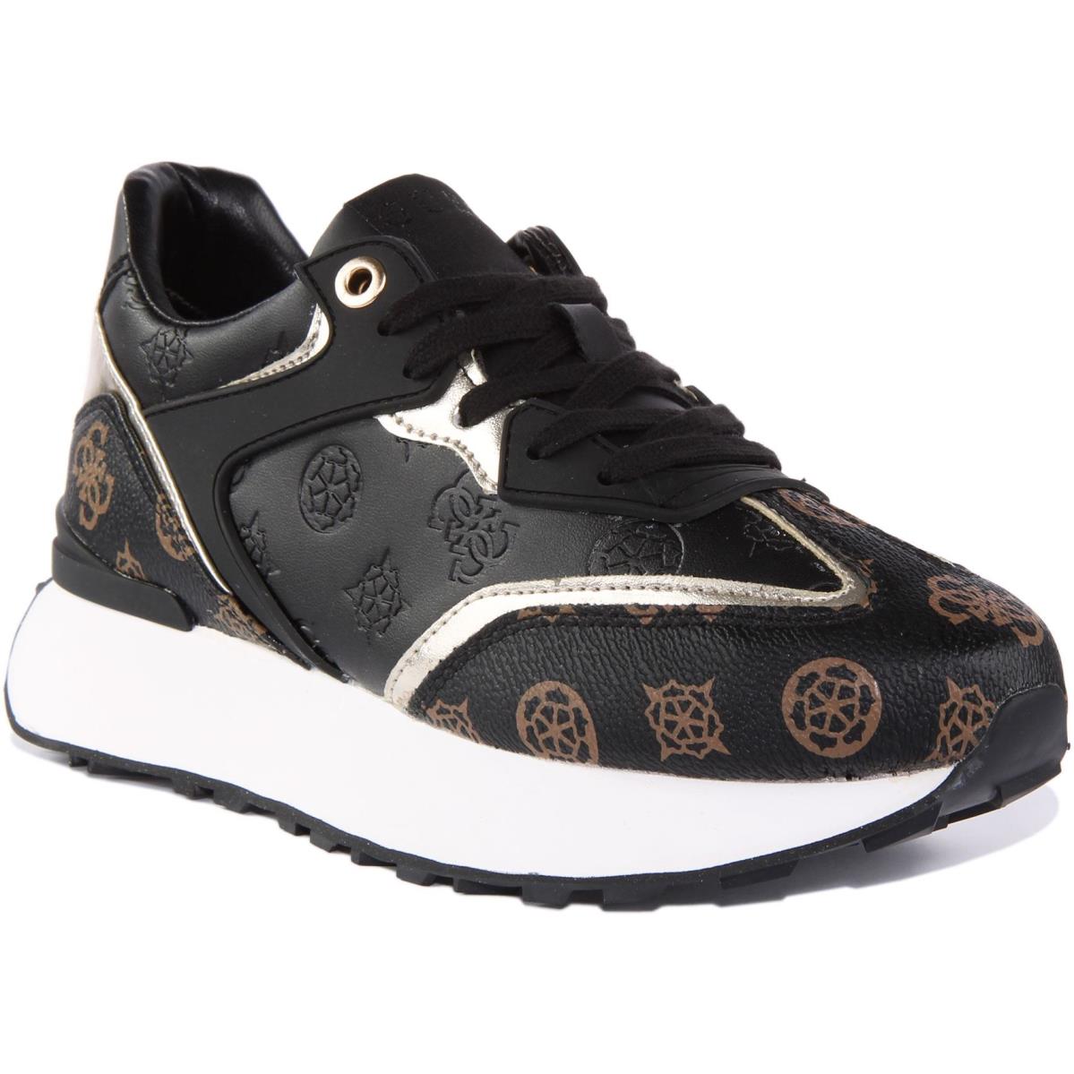 Guess Luchia Fl7Lucfal12 Womens Lace Up Sneakers In Black Brown Size US 5 - 11 BLACK BROWN