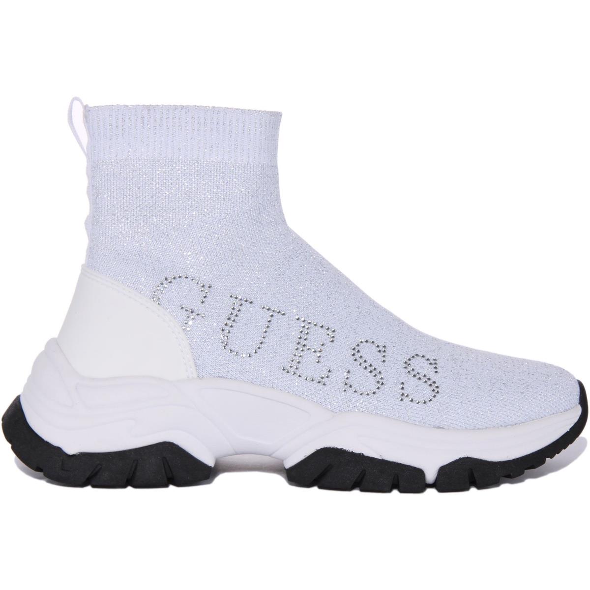 Guess Fl5Nllfab12 Nollen Womens Pull On Fashion Sneaker In White US Size 5 - 10