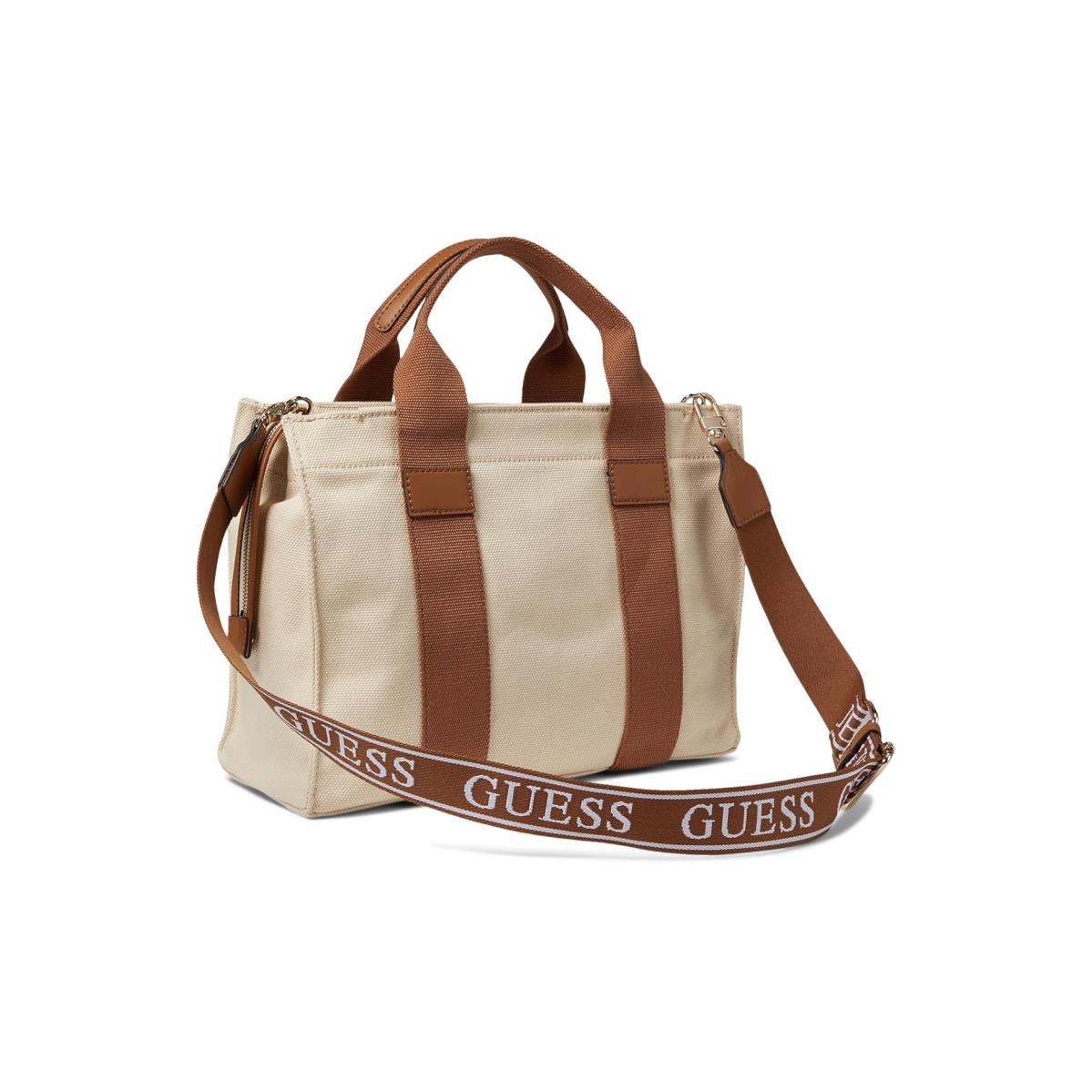 Woman`s Handbags Guess Canvas II Small Tote Natural/Cognac