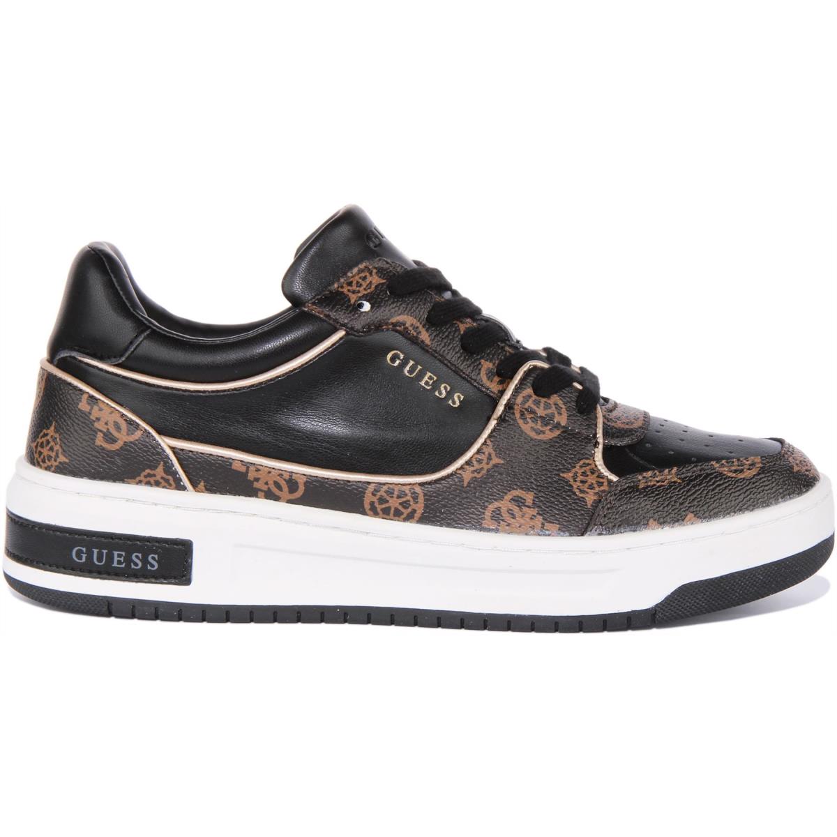 Guess Fl8Tkysmf12 Tokyo Womens Lace Up Low Sneaker In Black Brown Size US 5 - 11