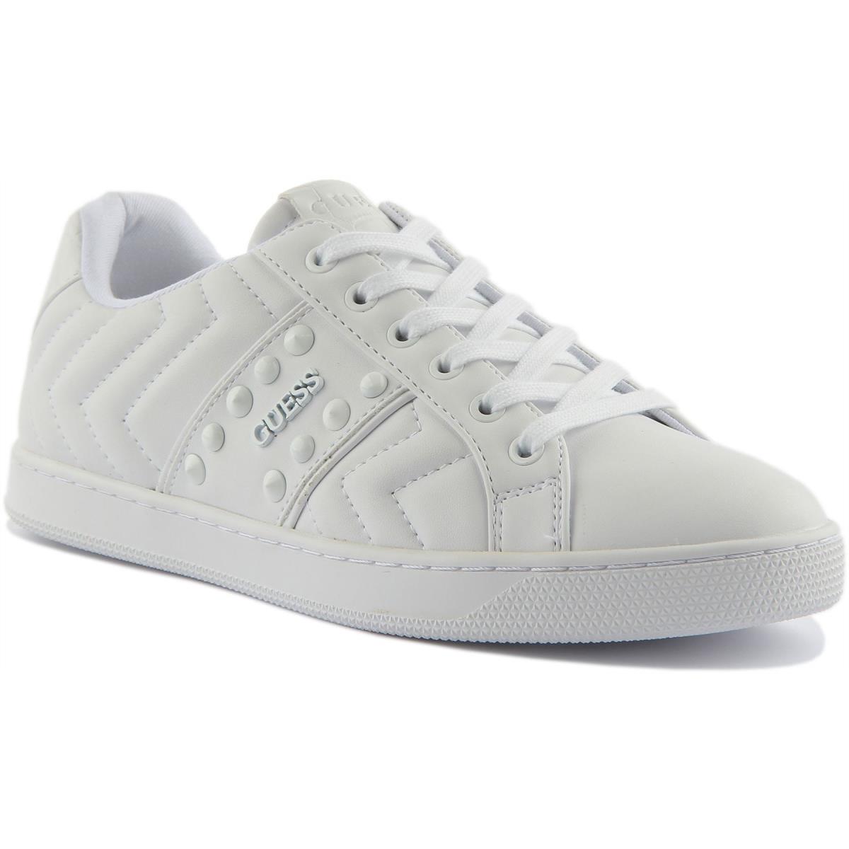 Guess Fl7Raufal12 Raula Womens Lace Up Studs Sneaker In White Size US 5 - 11 WHITE