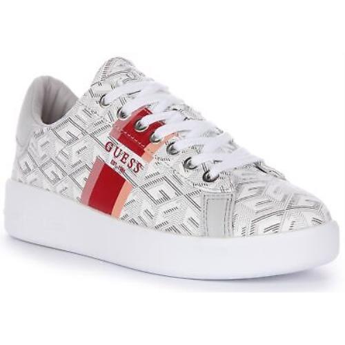 Guess Reyhana G Cube Lace Up Logo Sneakers In Stone Size US 5 - 10