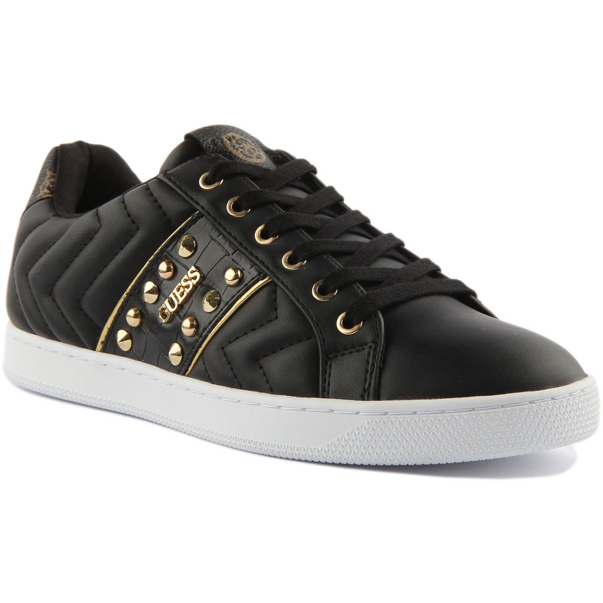 Guess Fl7Raufal12 Raula Womens Lace Up Casual Low Sneakers Size US 5 - 11 BLACK GOLD