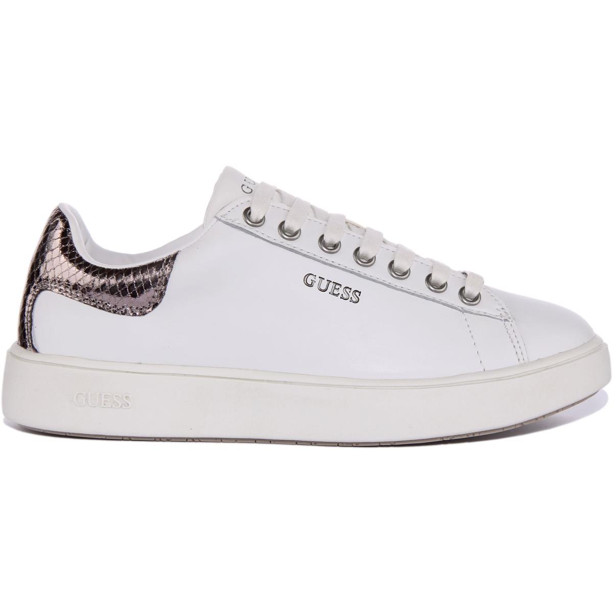 Guess Fl8Mlnlea12 Melania Womens Lace Up Sneakers In White Size US 5 - 11