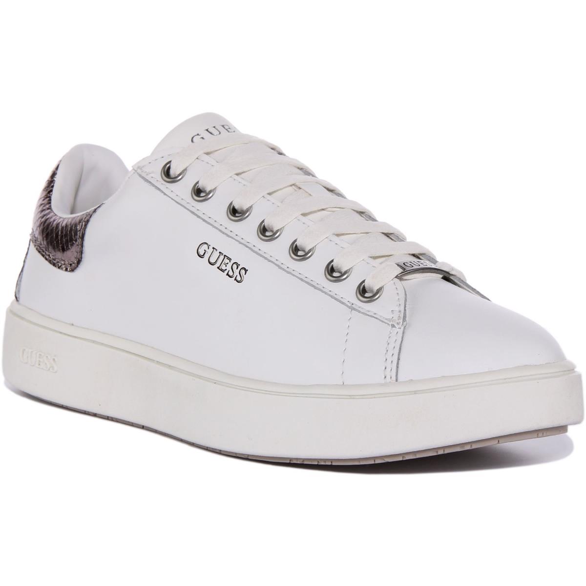 Guess Fl8Mlnlea12 Melania Womens Lace Up Sneakers In White Size US 5 - 11 WHITE