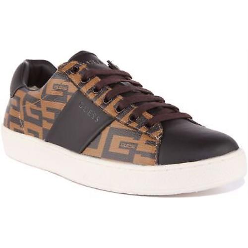 Guess Nola Fm7Nollel12 Mens Lace Up Low Top Sneakers In Brown Size US 7 - 13