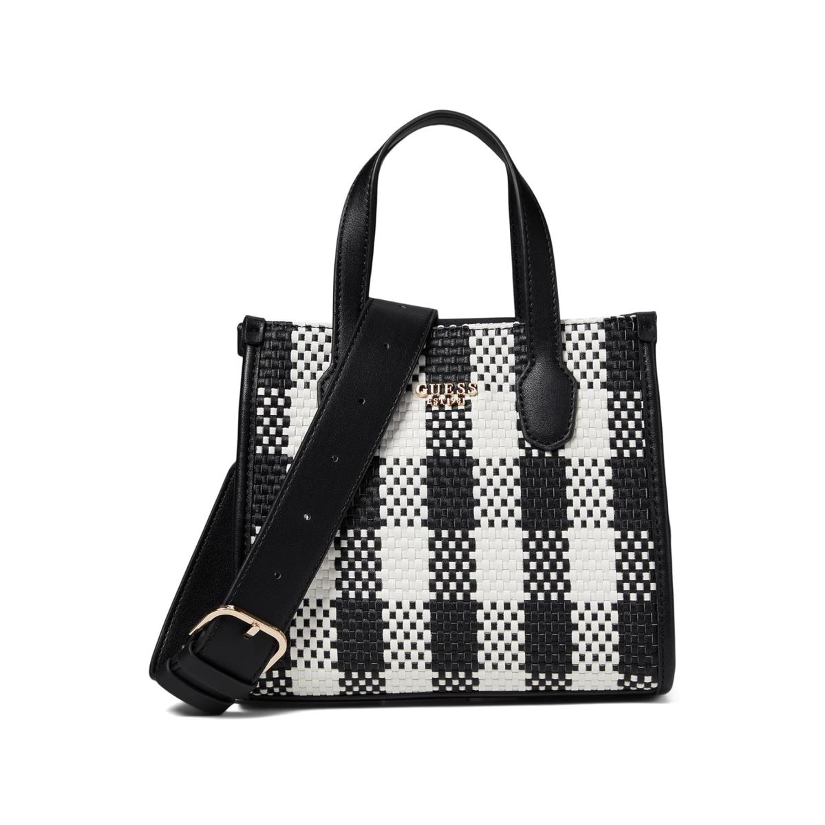 Woman`s Handbags Guess Silvana Double Compartment Mini Tote Black Multi