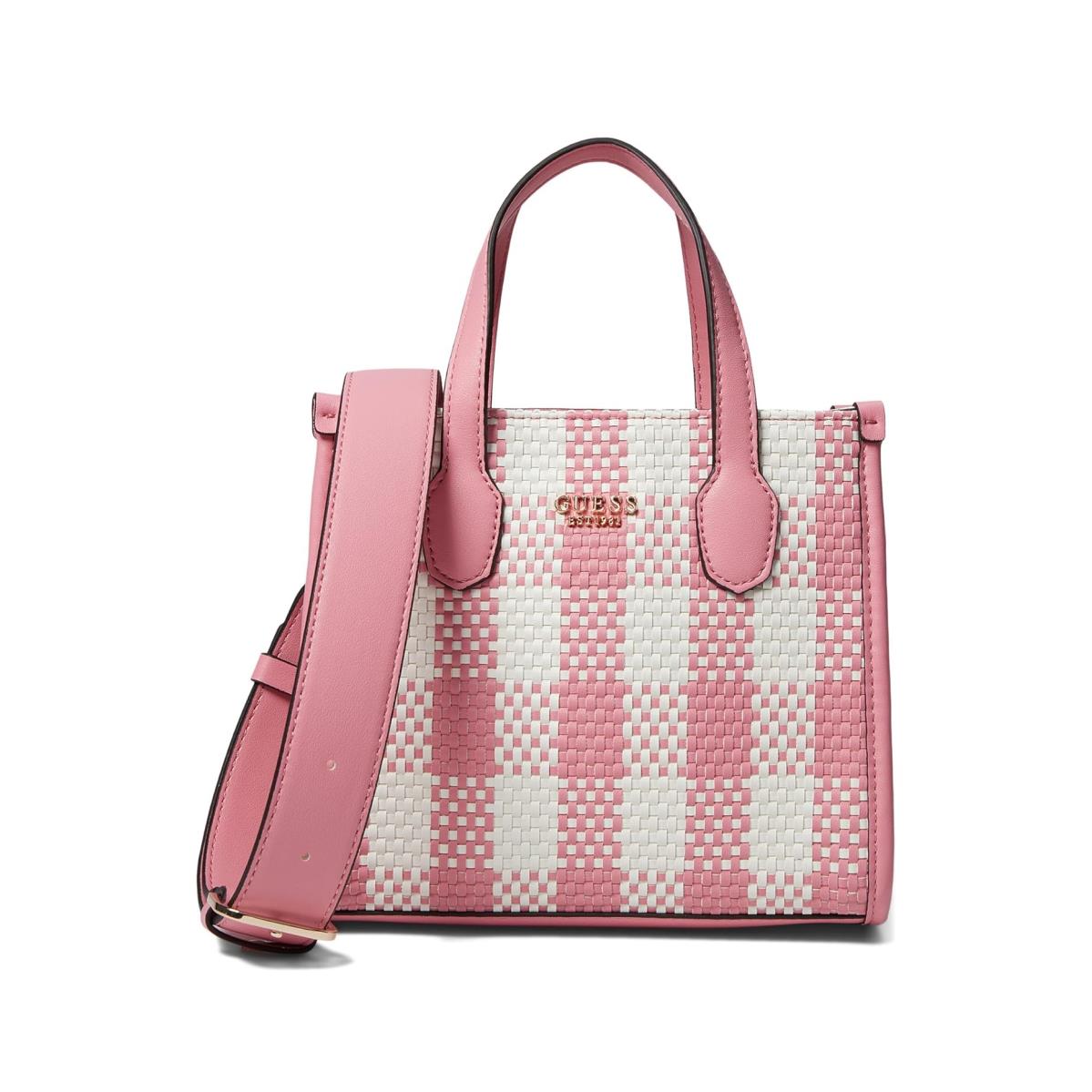 Woman`s Handbags Guess Silvana Double Compartment Mini Tote Pink Multi