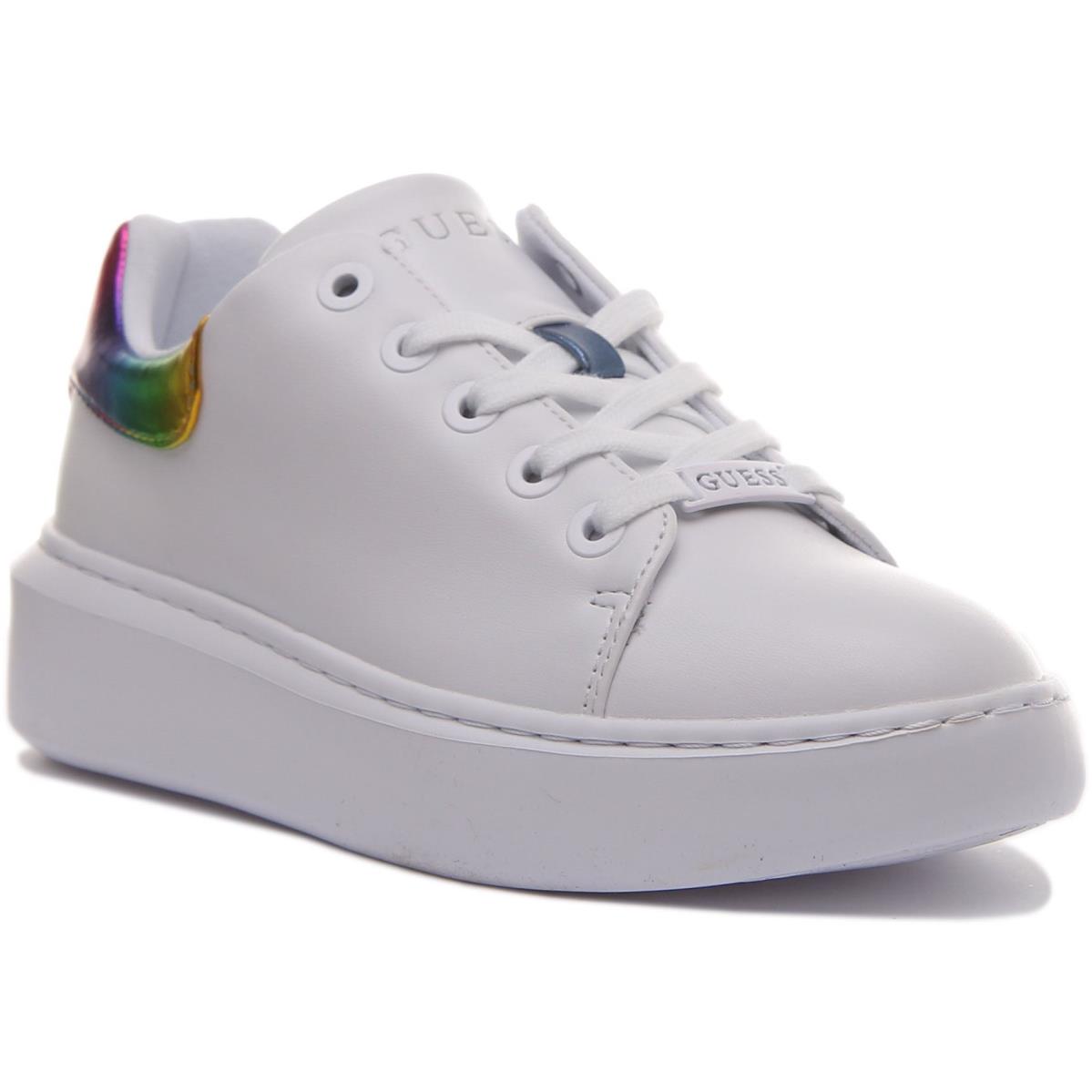 Guess Fl6Brdlel12 In White Multi Bradly Logo Detail Front Trainer Size US 5 - 11 WHITE MULTI