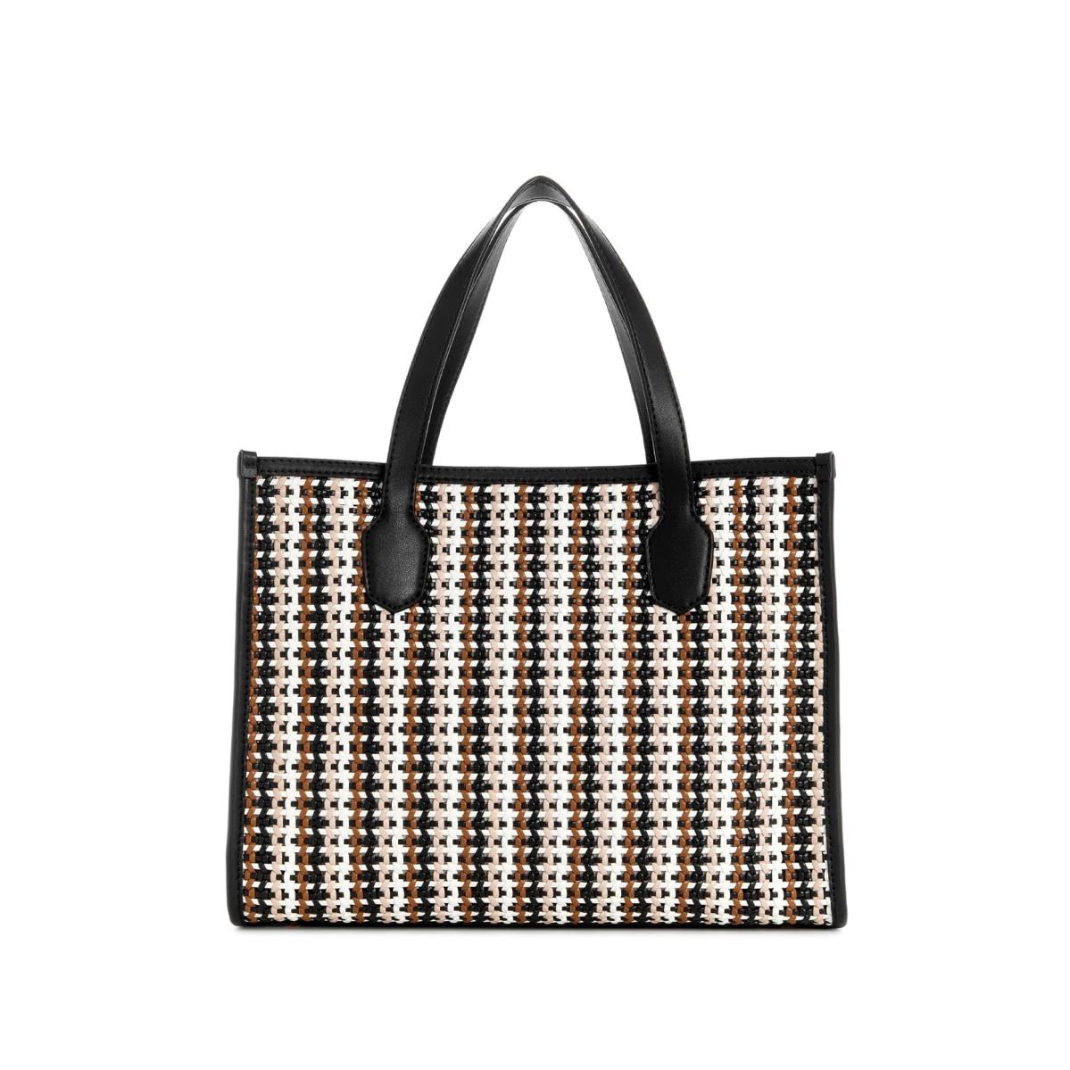 Woman`s Handbags Guess Silvana Double Compartment Tote Black Multi