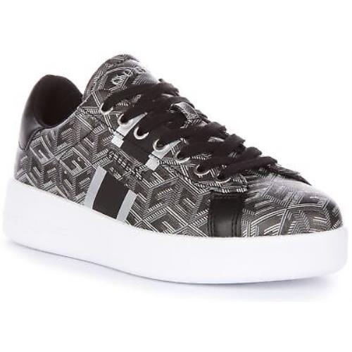 Guess Reyhana G Cube Lace Up Logo Sneakers In Black Grey Size US 5 - 10