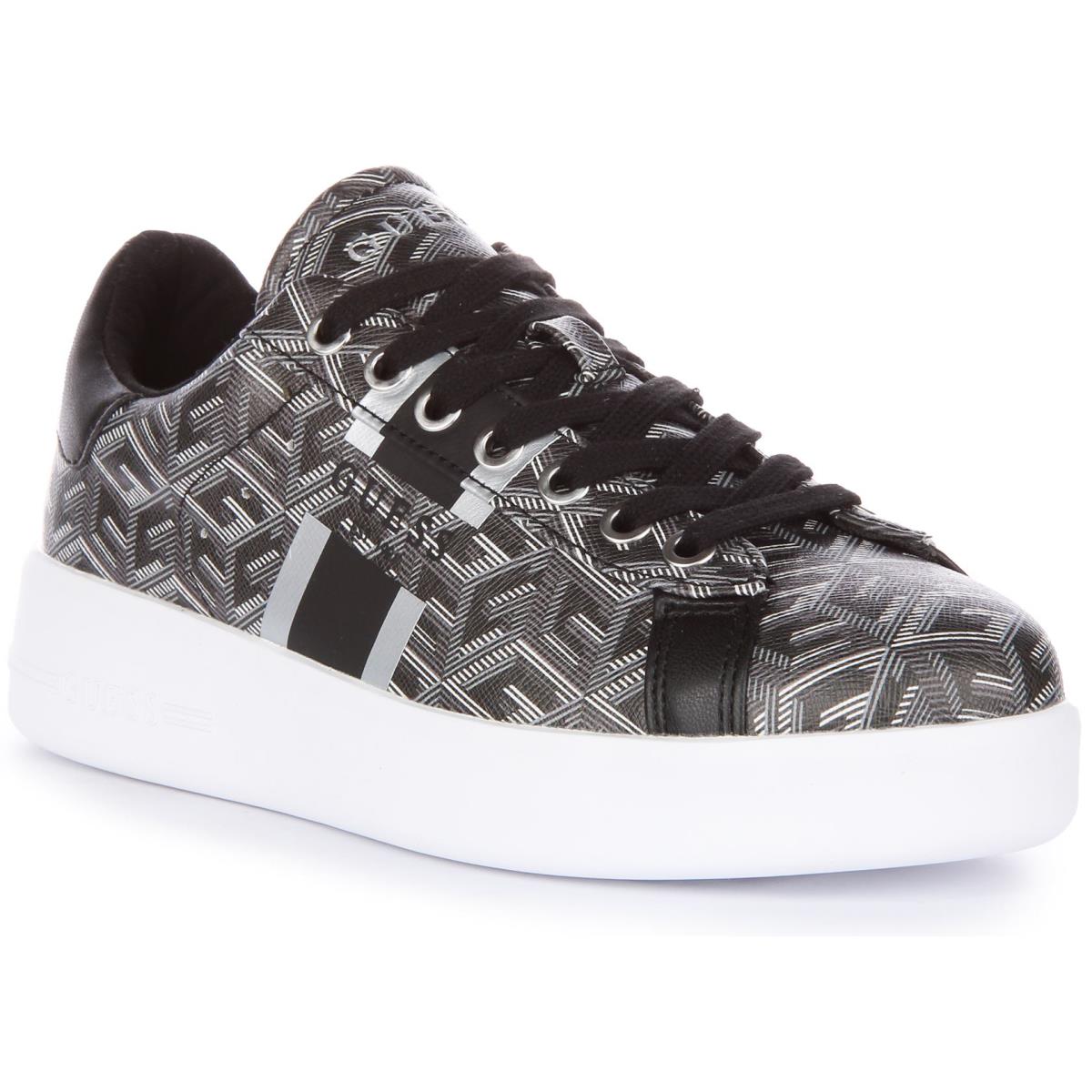 Guess Reyhana G Cube Lace Up Logo Sneakers In Black Grey Size US 5 - 10 BLACK GREY