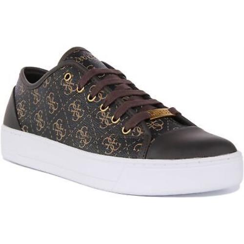 Guess Fm5Udifal12 Udine Mens Low Top Sneaker In Choco Brown Size US 7 - 12