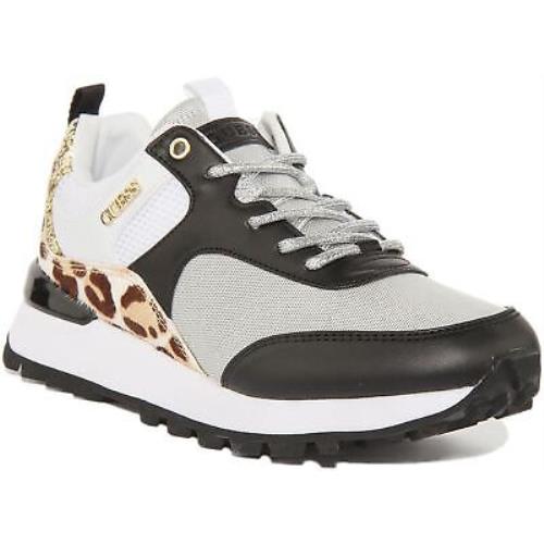 Guess Fl5Sv2Fap12 Selvie 2 Womens Lace Up Low Sneaker In Leopard Size US 5 - 11