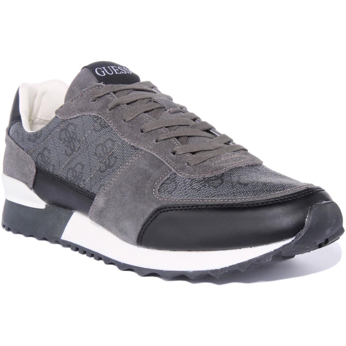Guess Fm6Pdvfal12 Mens Lace Up Runner Inspired Sneakers In Coal Size US 7 - 13 COAL