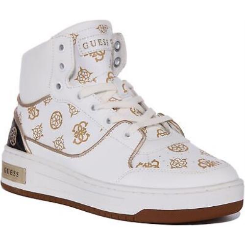 Guess Fl5Tulfal12 Tulia Womens High Top Sneakers In White Gold US Size 5 - 10