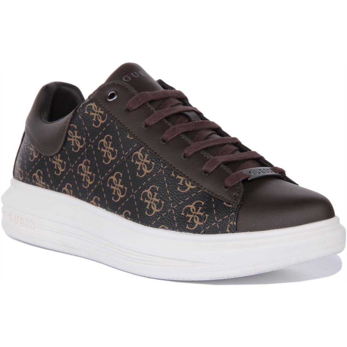 Guess Fm5Vibfal12 Vibo Mens Lace Up Low Sneaker In Choco Brown Size US 7 - 13 CHOCO BROWN