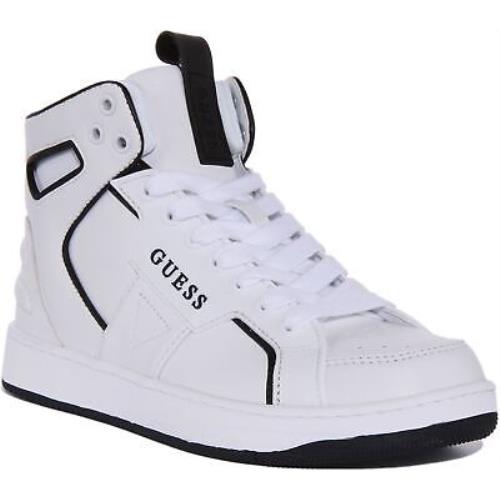 Guess Bianqa Fl7Bsqlea12 Womens Leather Hi Top Sneakers In White Size US 5 - 11