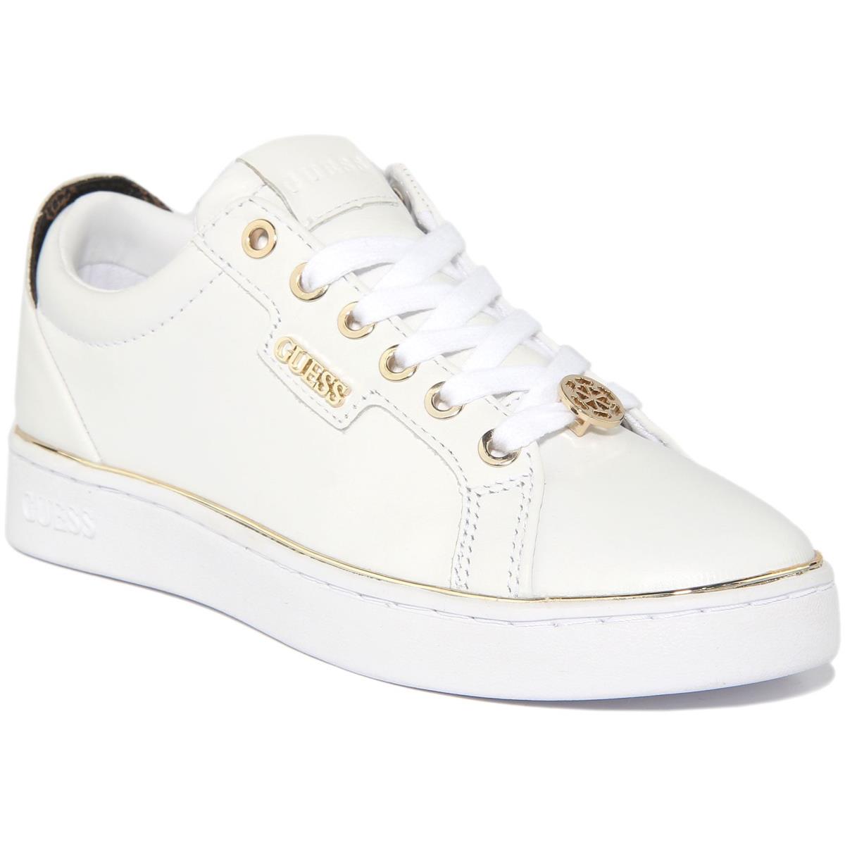 Guess Fl5Btalea12 Betea Womens Lace Up Casual Leather Sneakers Size US 5 - 11 WHITE