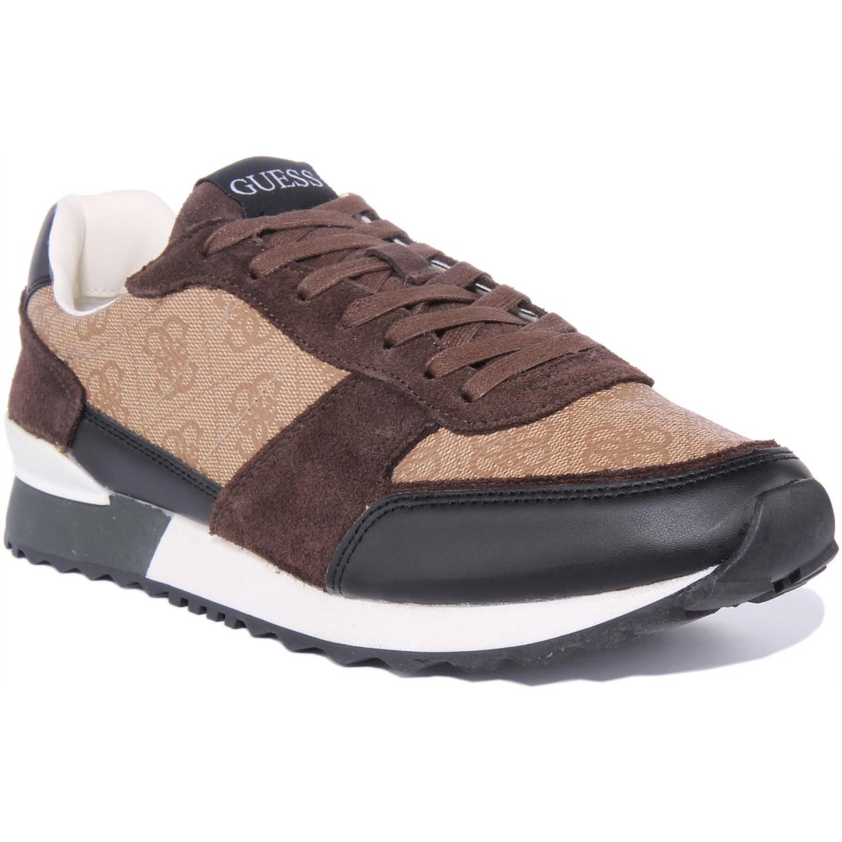 Guess Fm6Pdvfal12 Mens Lace Up Runner Inspired Sneakers In Brown Size US 7 - 13 BROWN