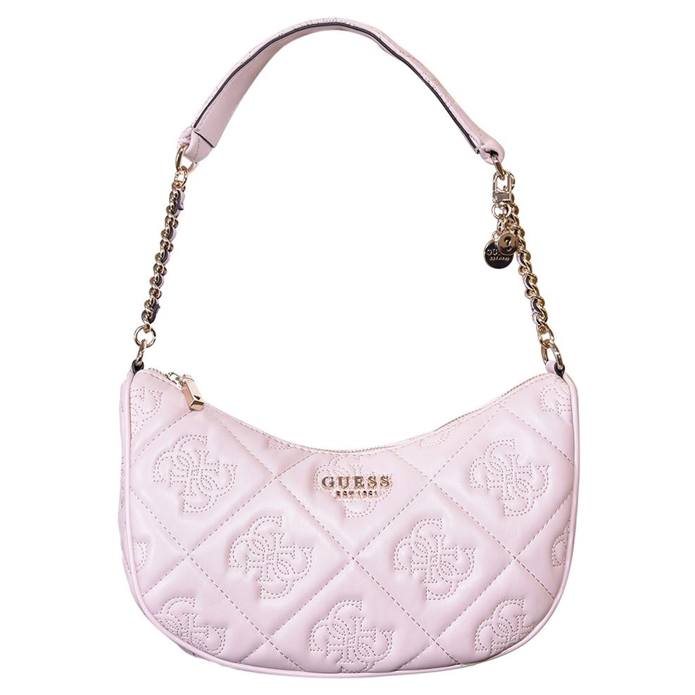 Guess Marieke Women`s Handbag Light Beige Logo