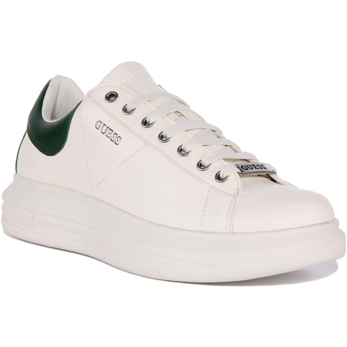 Guess Vibo Casual Lace Up Sneaker White Green Mens US 7 - 13 WHITE GREEN
