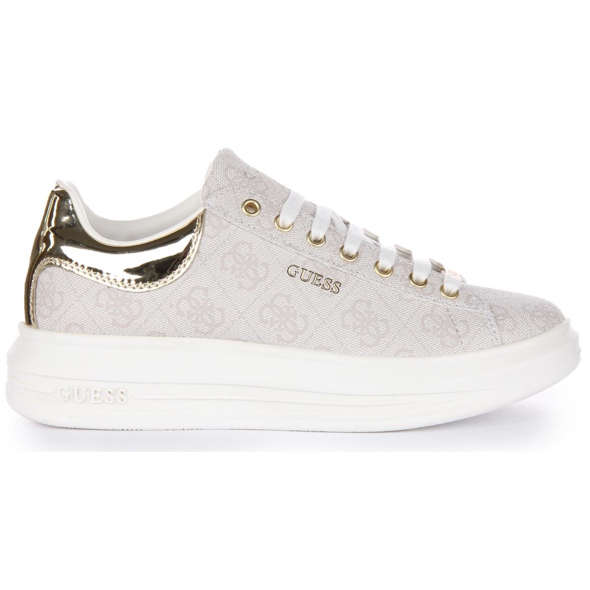 Guess Vibo 4G Logo Platino Sneakers In Ivory Size US 5 - 10