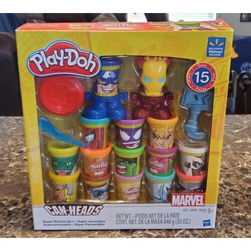 Play-doh Walmart Exclusive Marvel Can-heads Super Smash Ups 15 Can Set Rare