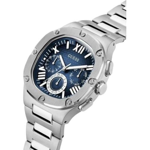 Authorized Guess Silver Tone Blue Dail Men`s Quartz Watch