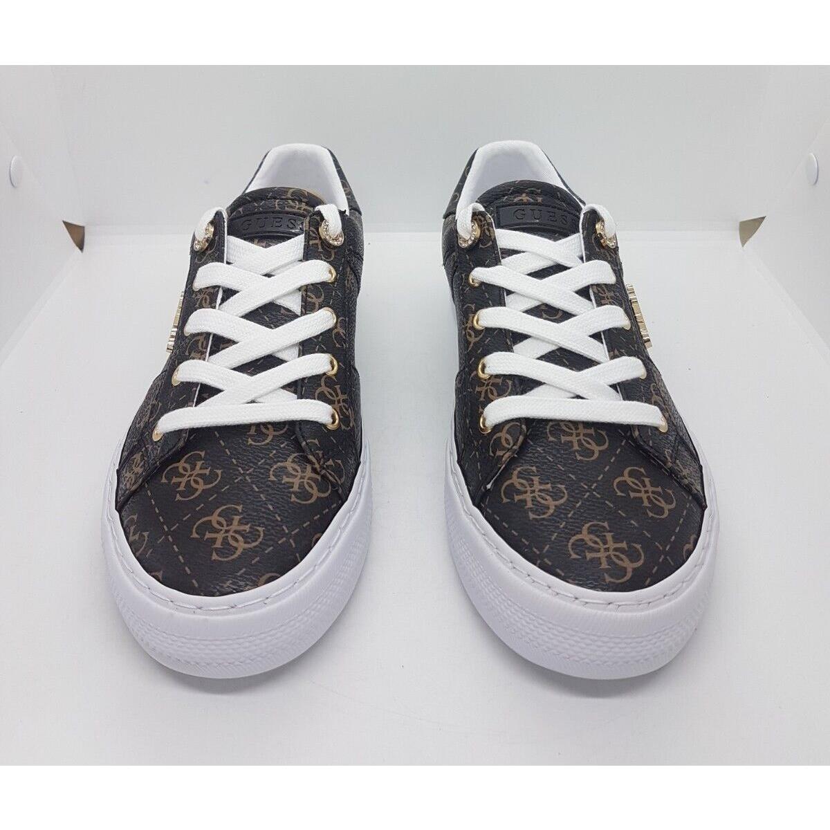 Guess Women`s Loven Casual Lace Up Brown Multi Sneaker Sz 8M