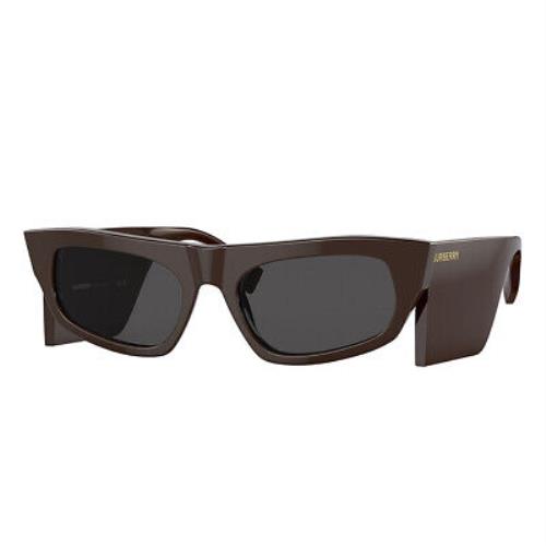 Burberry Palmer BE 4385 403787 Brown Plastic Fashion Sunglasses Grey Lens