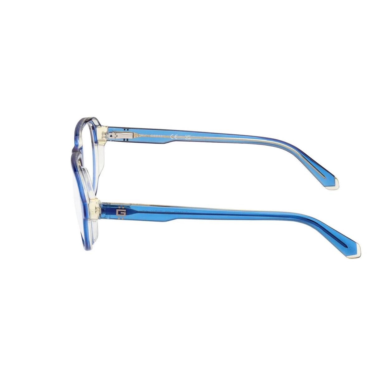 Guess GU50090 092 Blue Aviator Style Plastic Optical Eyeglasses Frame 56-14-145