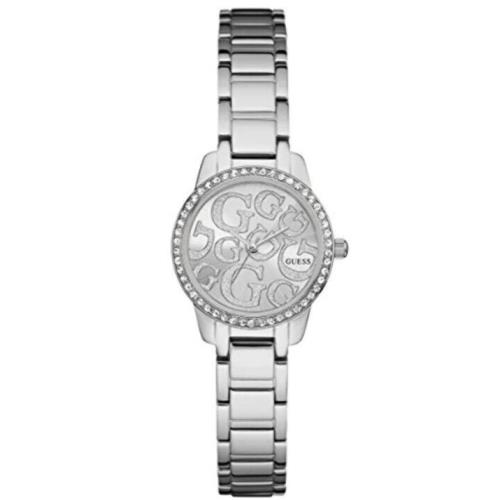 Guess 28mm Silver Tone Analog Quartz Easy Adjustable Women`s Watch W0891L1