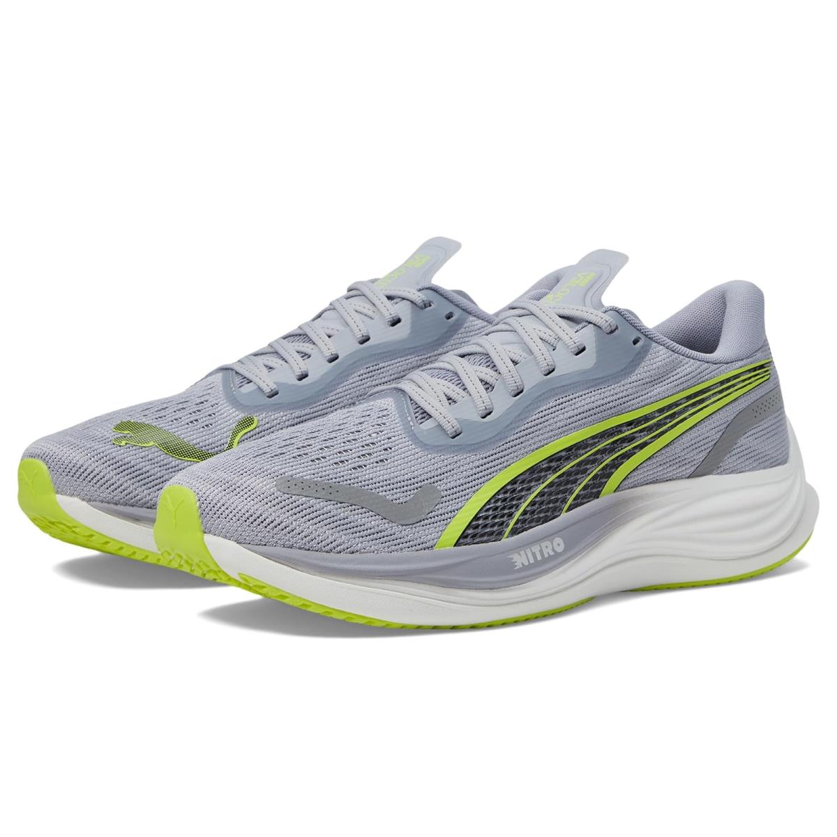 Man`s Sneakers Athletic Shoes Puma Velocity Nitro 3 - Gray Fog/Lime Pow/PUMA Black