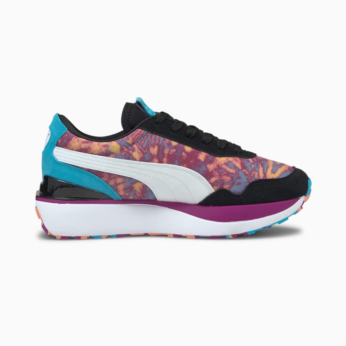 Puma Women`s Cruise Rider Tie Dye - Puma Black-Apr Blush-Byzantium