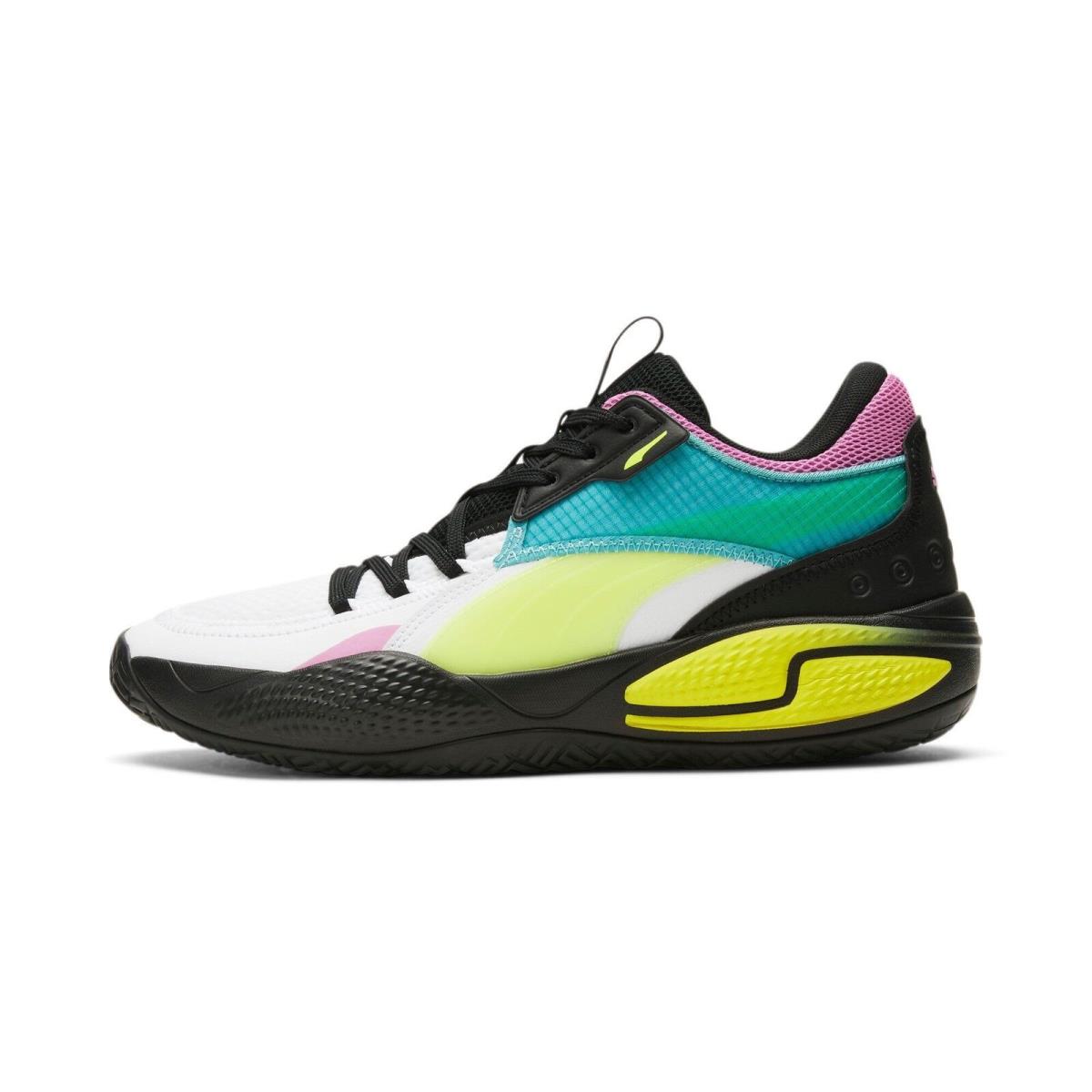 377420-01 Mens Puma Court Rider Swxp - Puma White-Yellow Alert