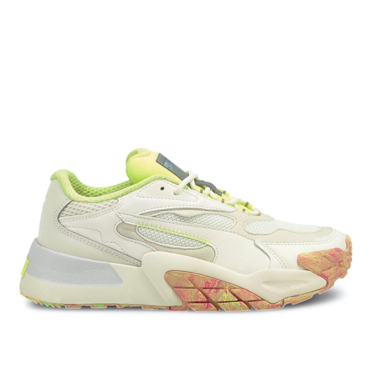 Puma Women`s Hedra Chaos Sneakers 375118 02 - MARSHMALLOW/FIZZY YELLOW