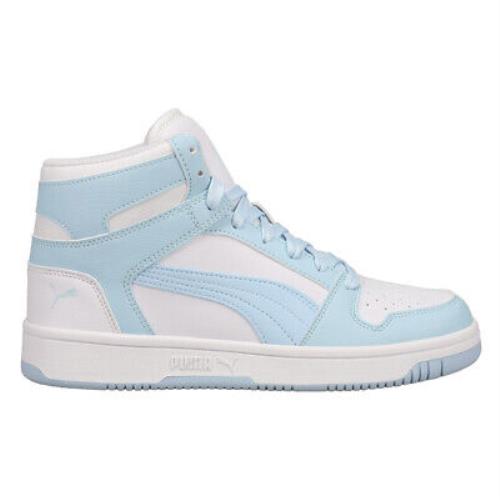 Puma Rebound Layup High Top Womens Blue White Sneakers Athletic Shoes 39489146 - Blue, White